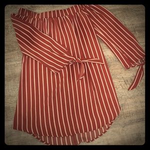 Brand New, off-the shoulder Red Dress